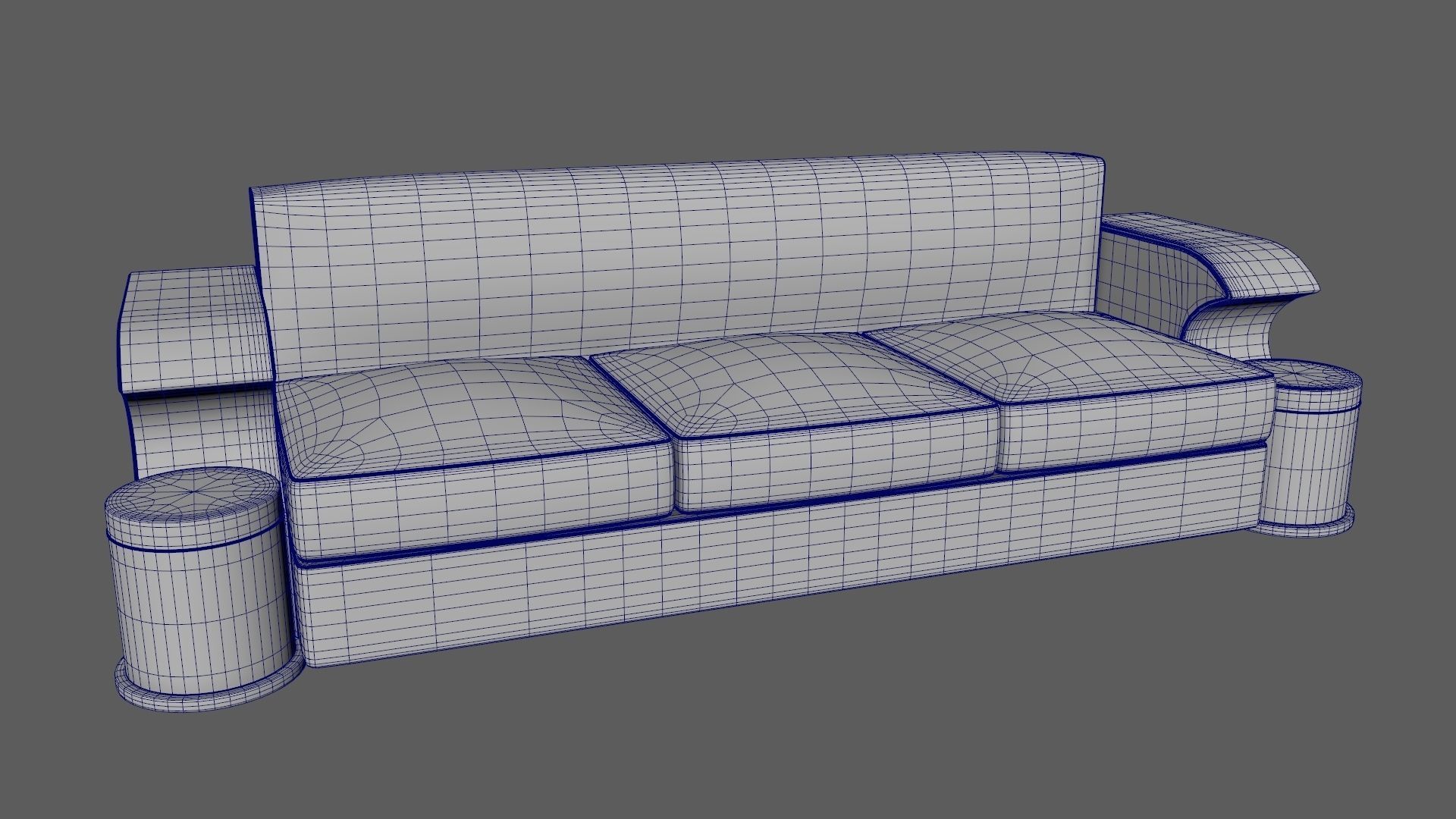 Art Deco Sofa South Africa 1930s 3D model_6
