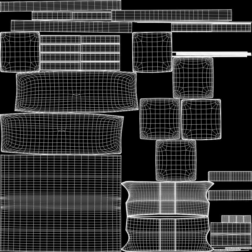 Art Deco Sofa South Africa 1930s 3D model_17