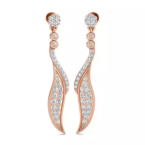 Women long earrings 3dm stl render detail