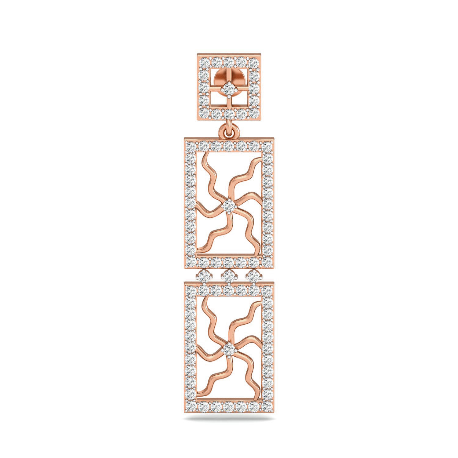 Women long earrings 3dm stl render detail 3D print model_1