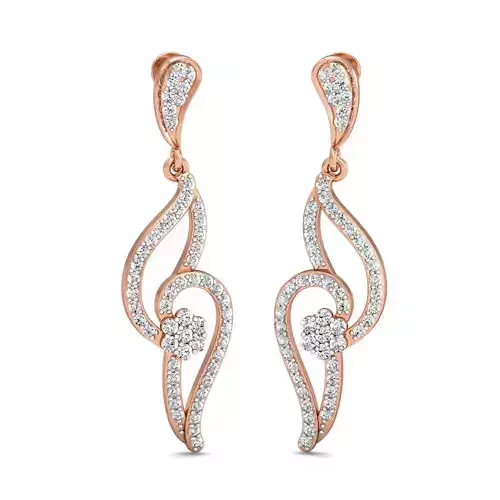 Women long earrings 3dm stl render detail