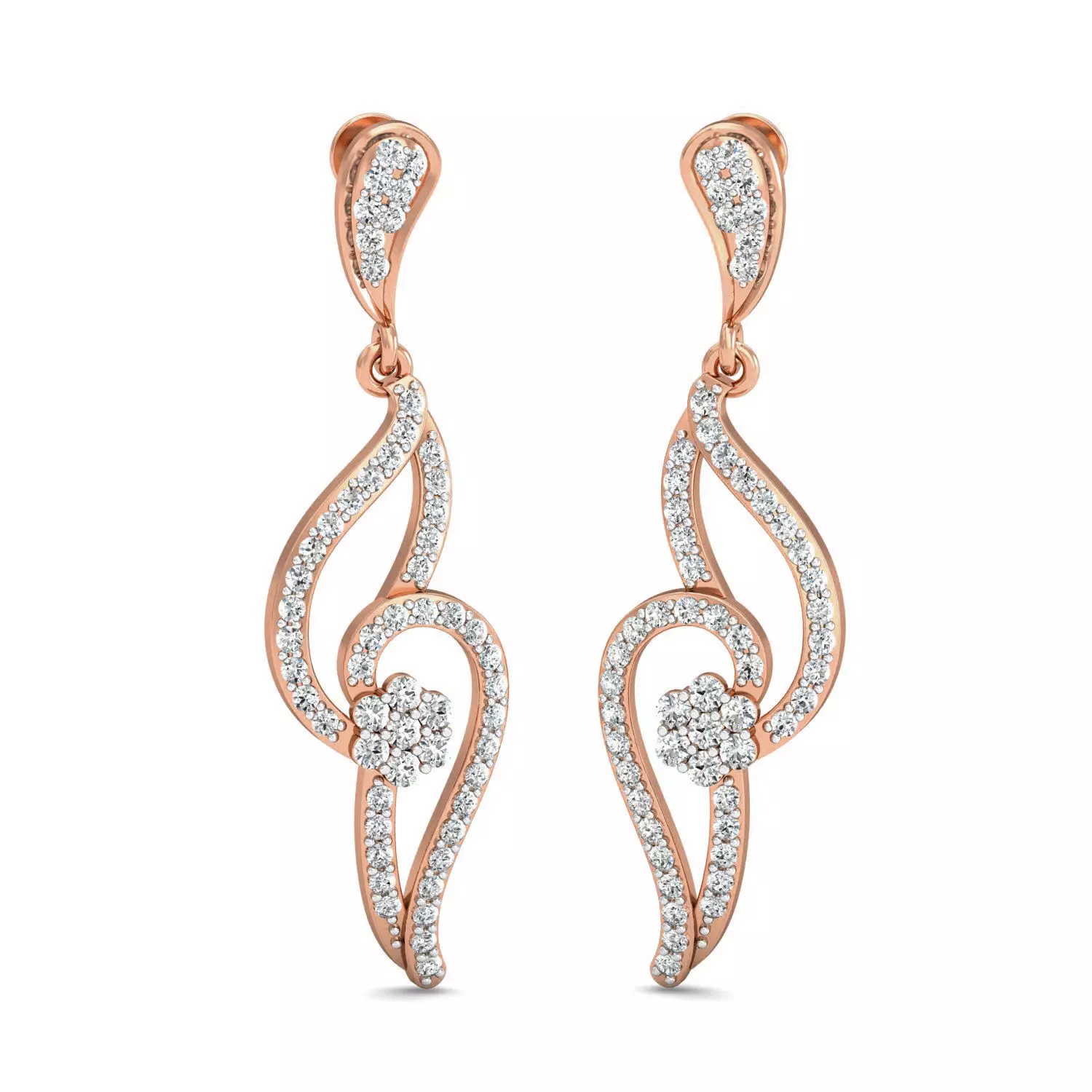 Women long earrings 3dm stl render detail 3D print model_0