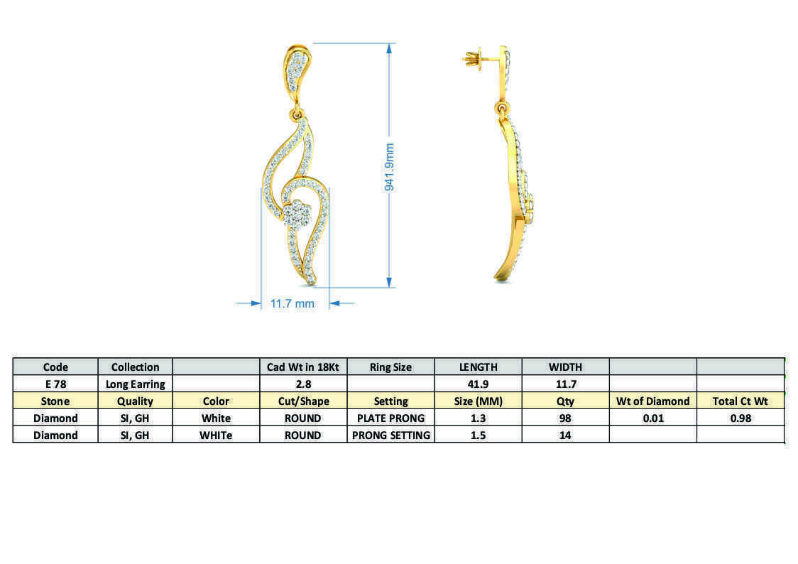 Women long earrings 3dm stl render detail 3D print model_3