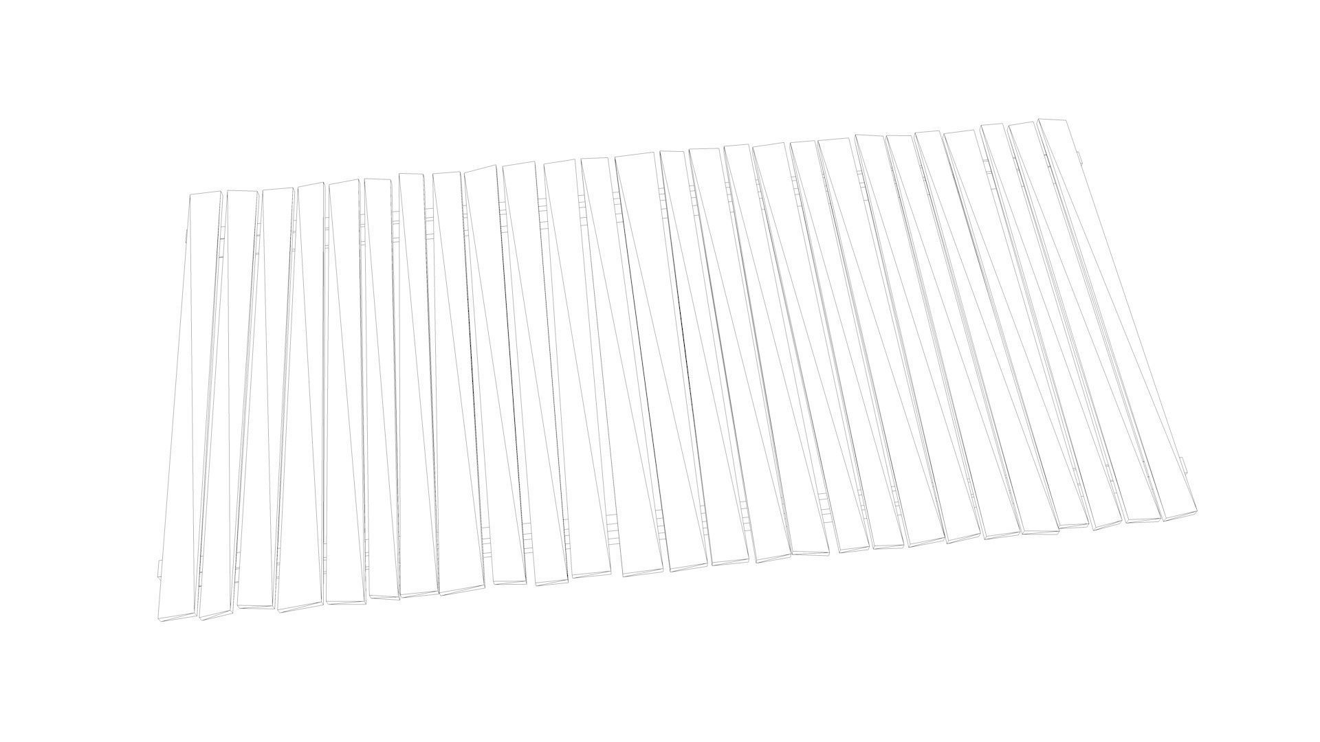 Wooden Fence And Deck And Crate Low-poly 3D model_12