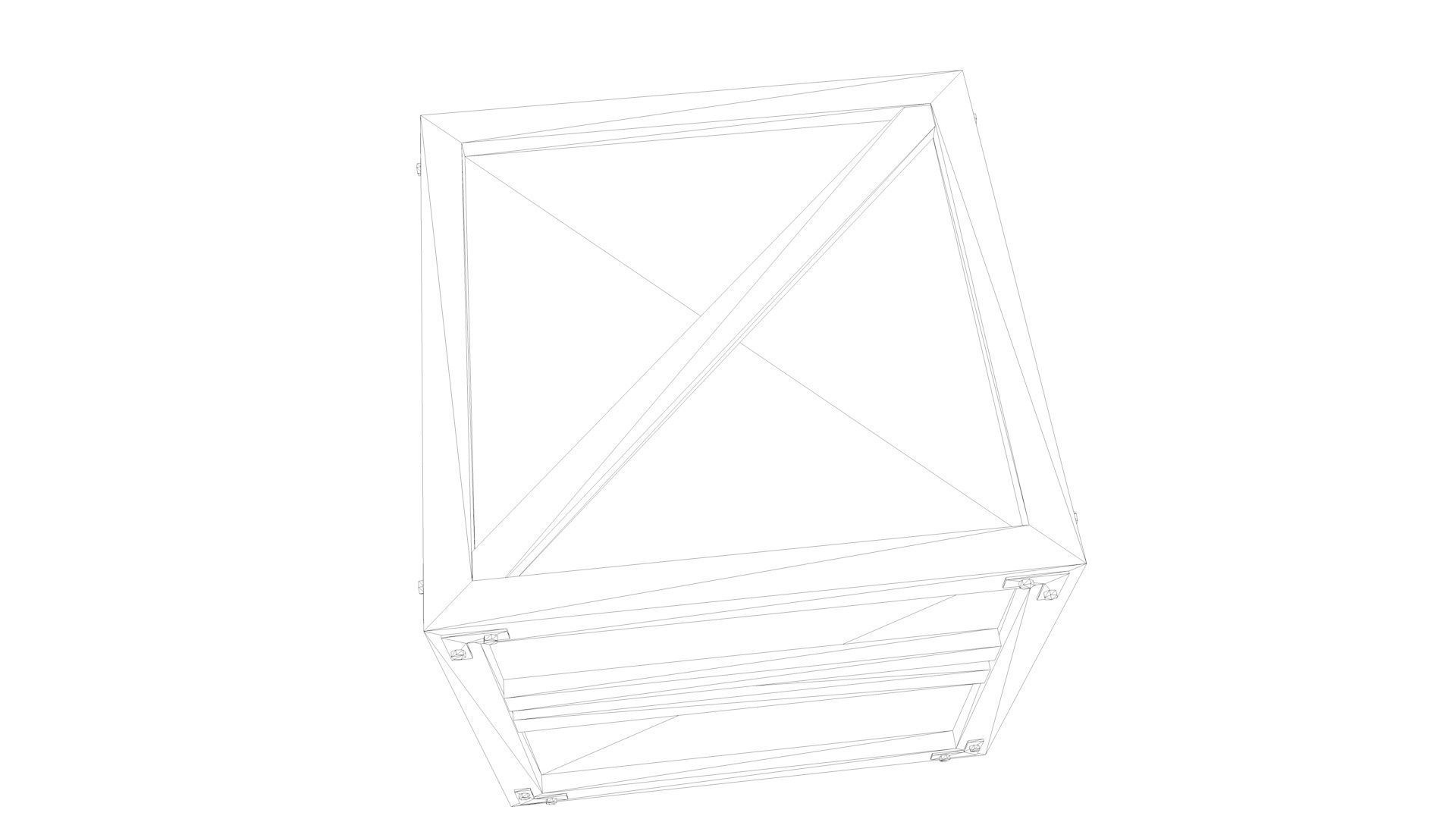 Wooden Fence And Deck And Crate Low-poly 3D model_10