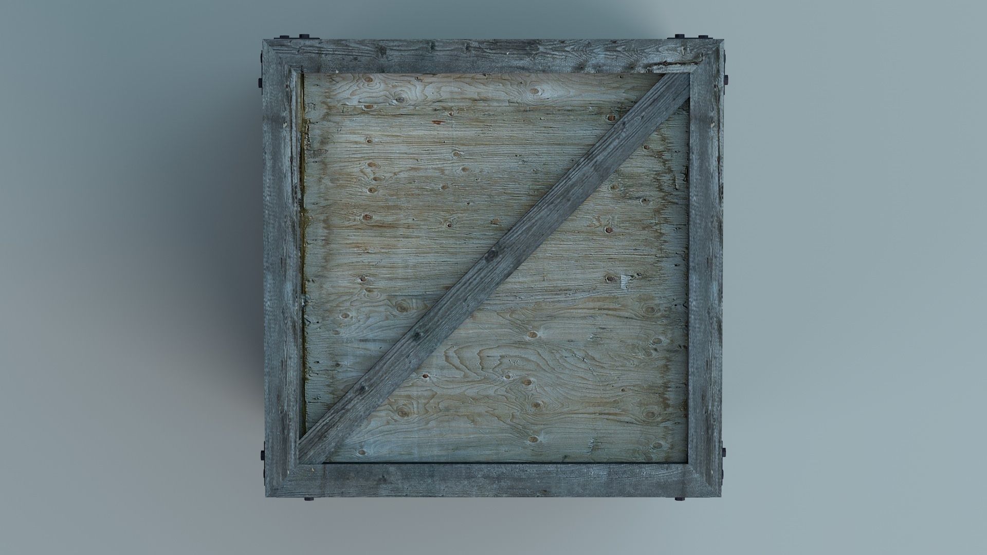 Wooden Fence And Deck And Crate Low-poly 3D model_8