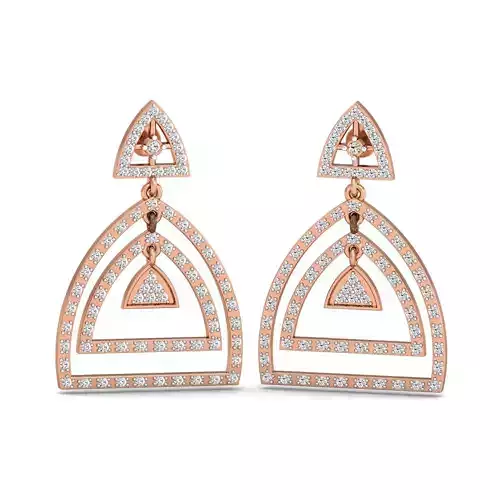 Women long earrings 3dm stl render detail