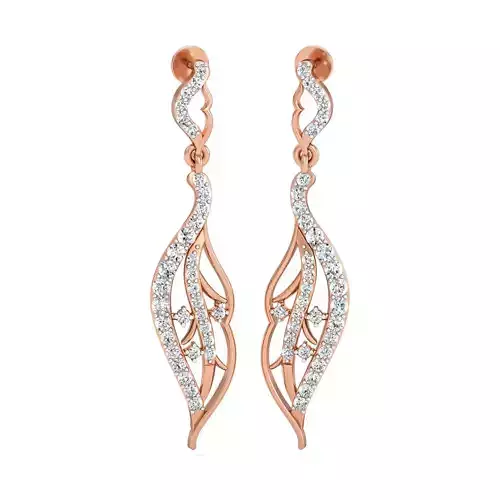 Women long earrings 3dm stl render detail
