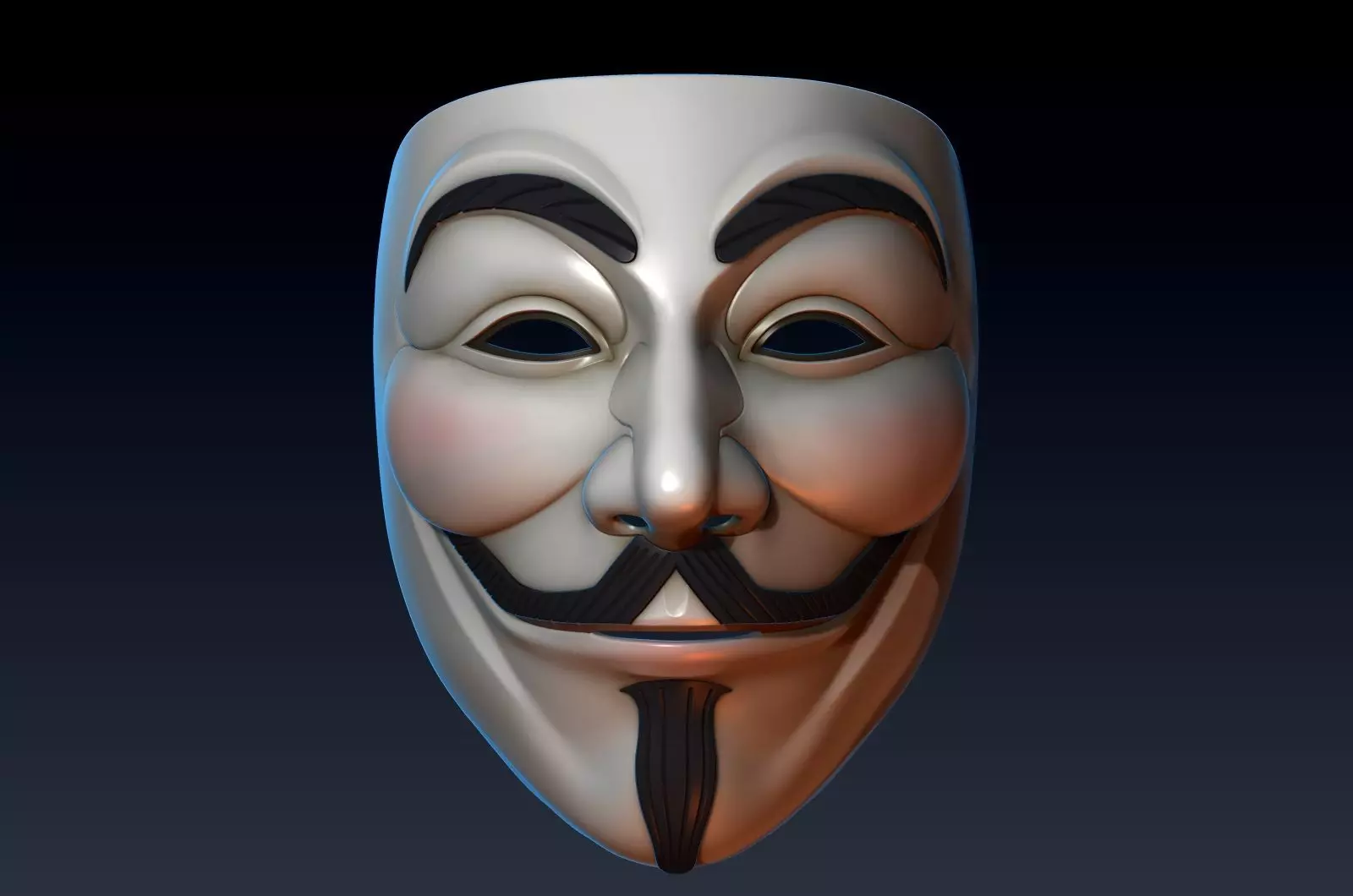 V for vendetta mask zbrush high model 3D model_0