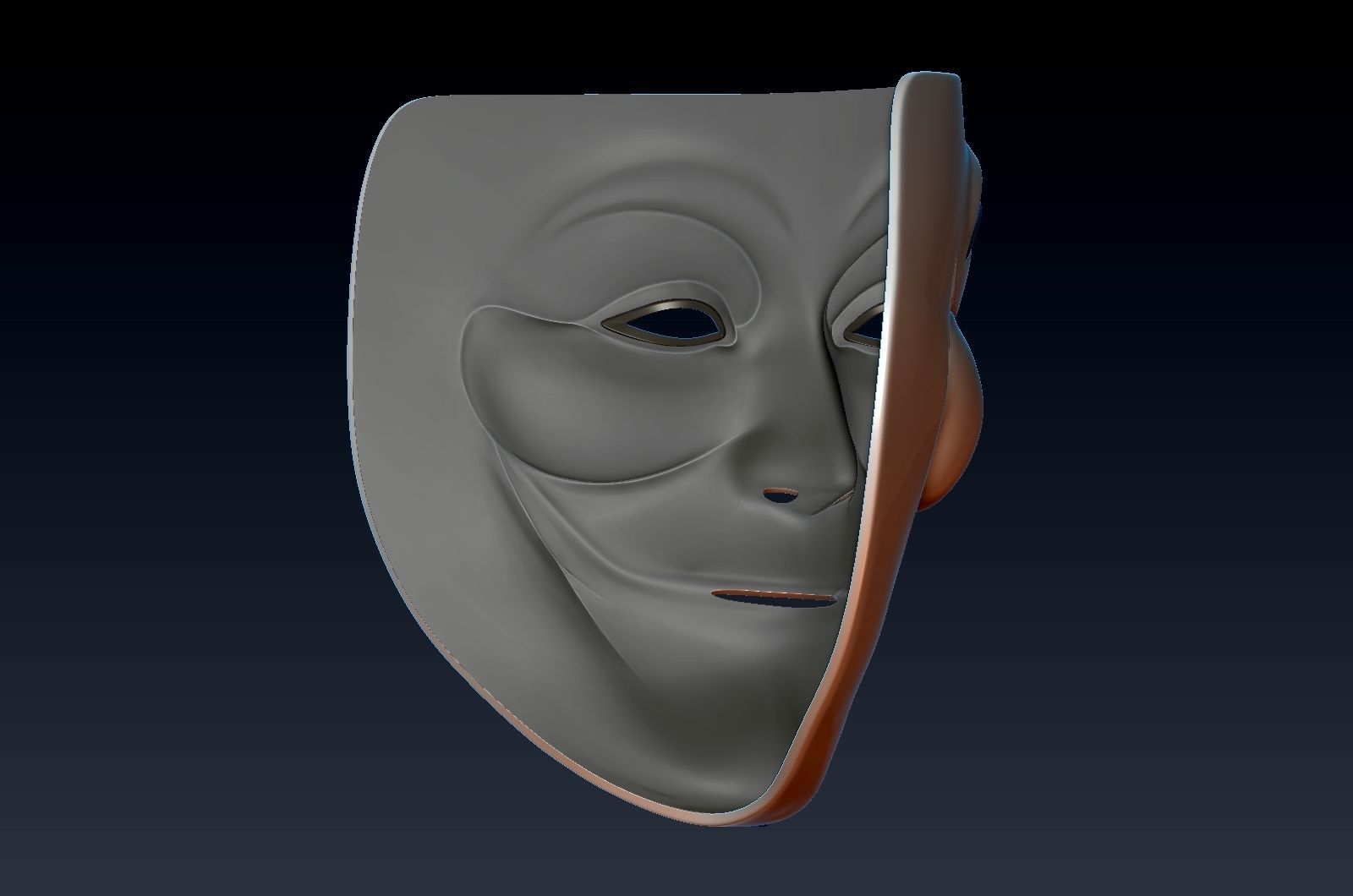 V for vendetta mask zbrush high model 3D model_6