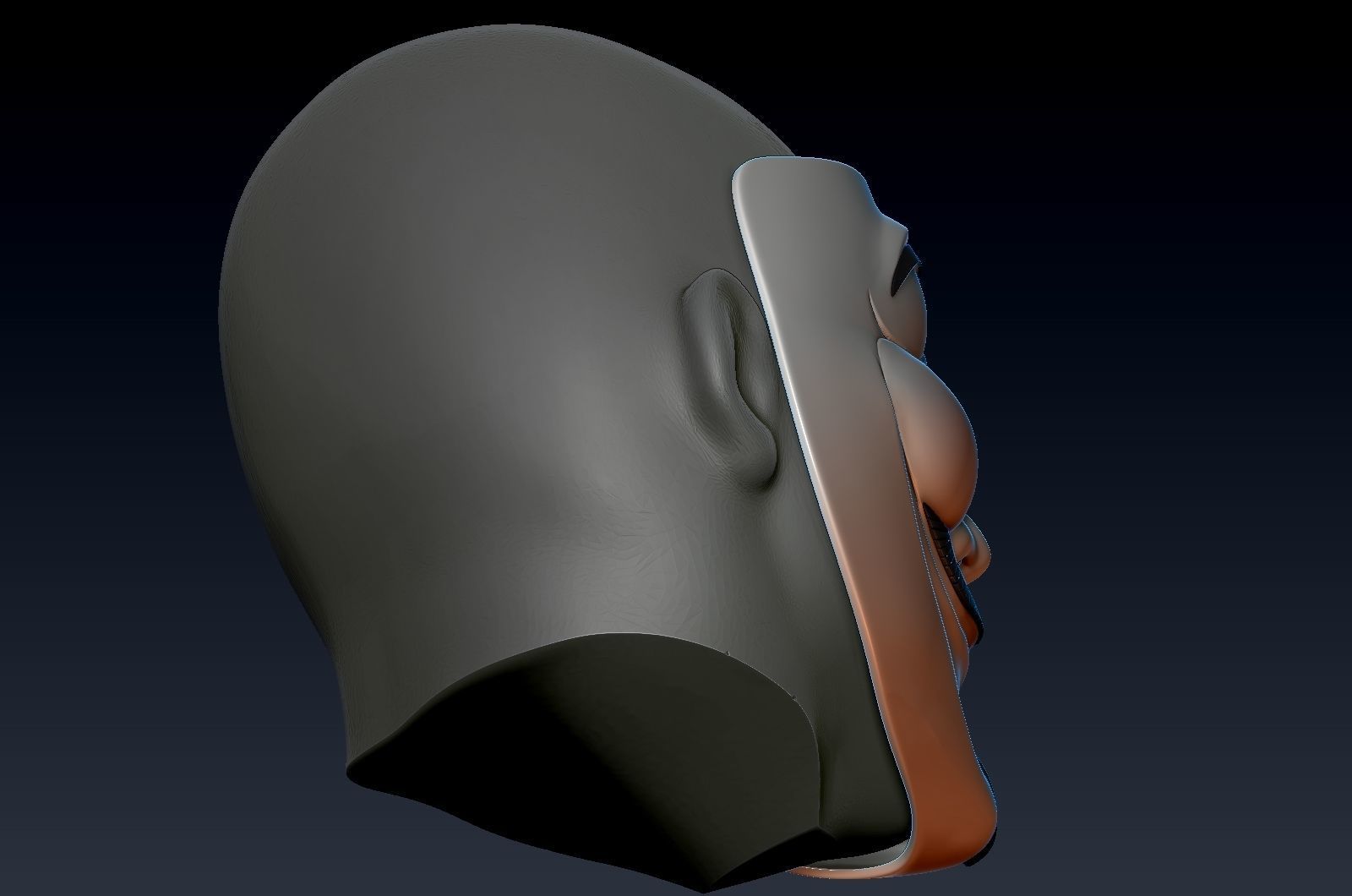 V for vendetta mask zbrush high model 3D model_10