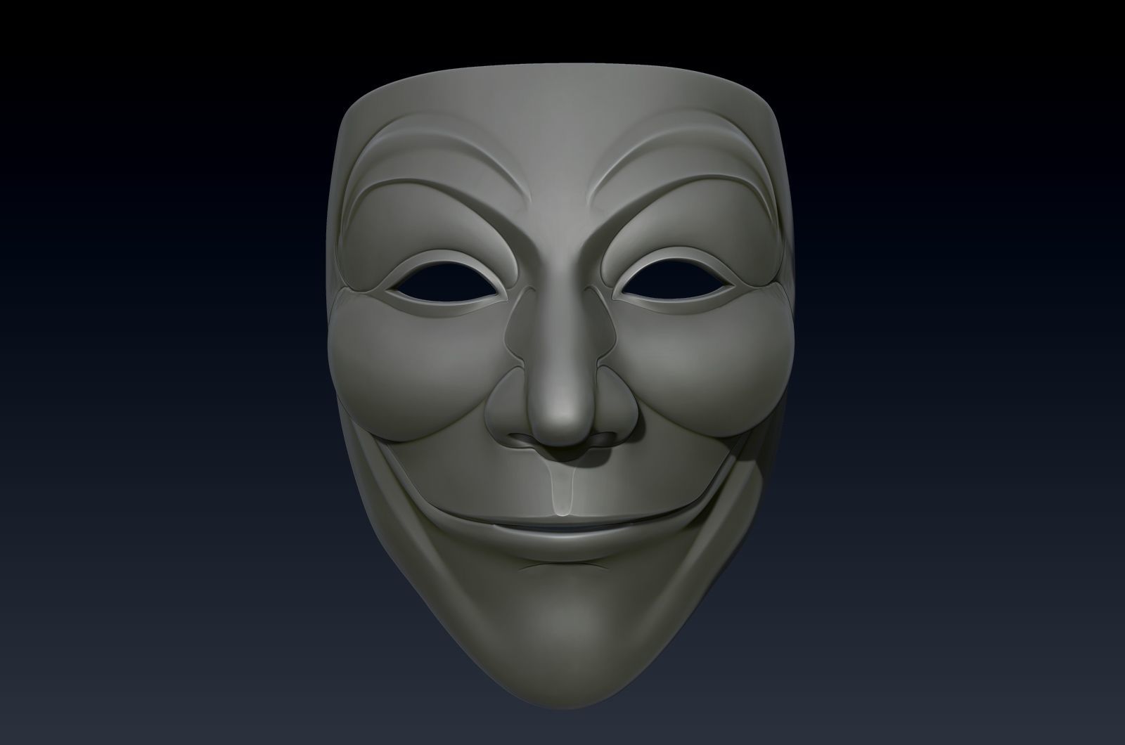 V for vendetta mask zbrush high model 3D model_15
