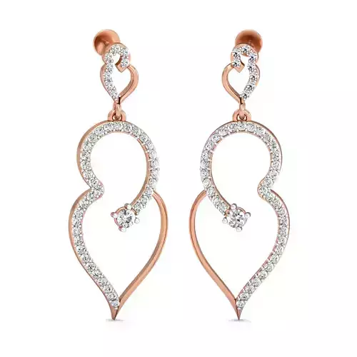Women long earrings 3dm stl render detail