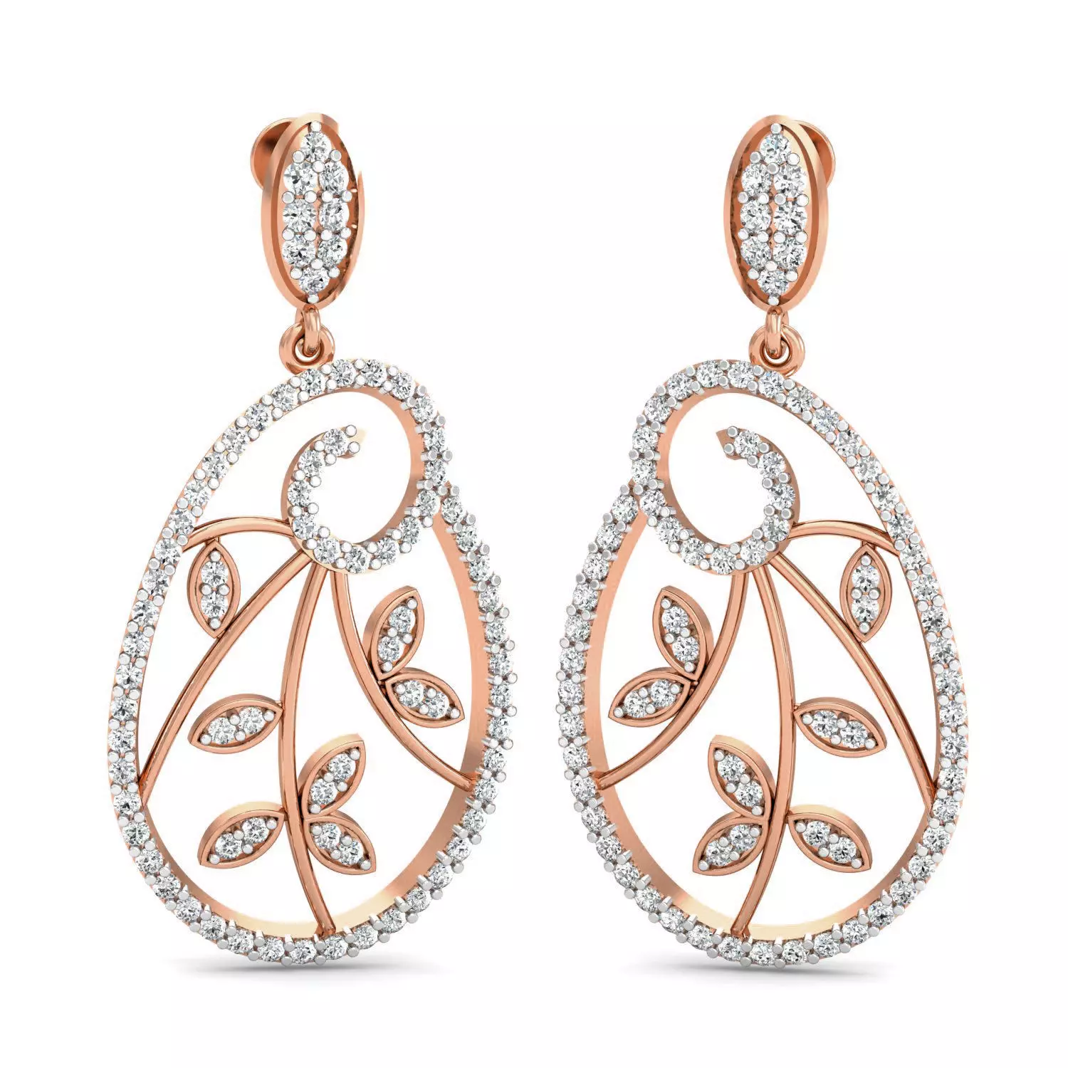 Women long earrings 3dm stl render detail 3D print model_0