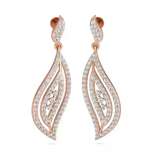 Women long earrings 3dm stl render detail