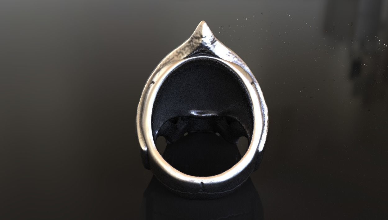 Leonidas Spartan Helmet Skull Ring Stl 3D Model Silver Casting 3D print model_4