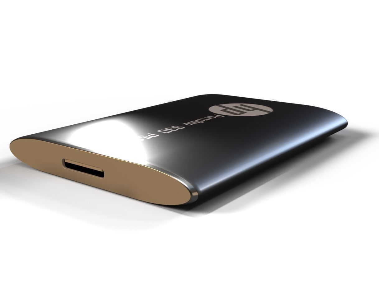 Hp P500 Portable Ssd 500gb Free low-poly 3D model_1