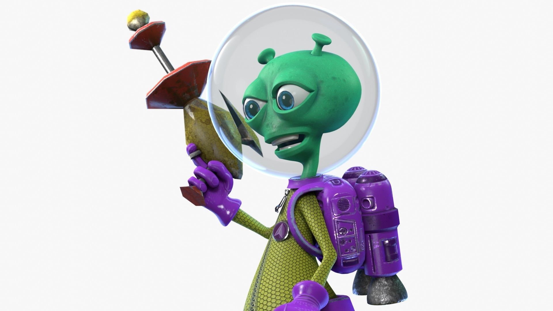 Cartoon Alien Low-poly 3D model_11