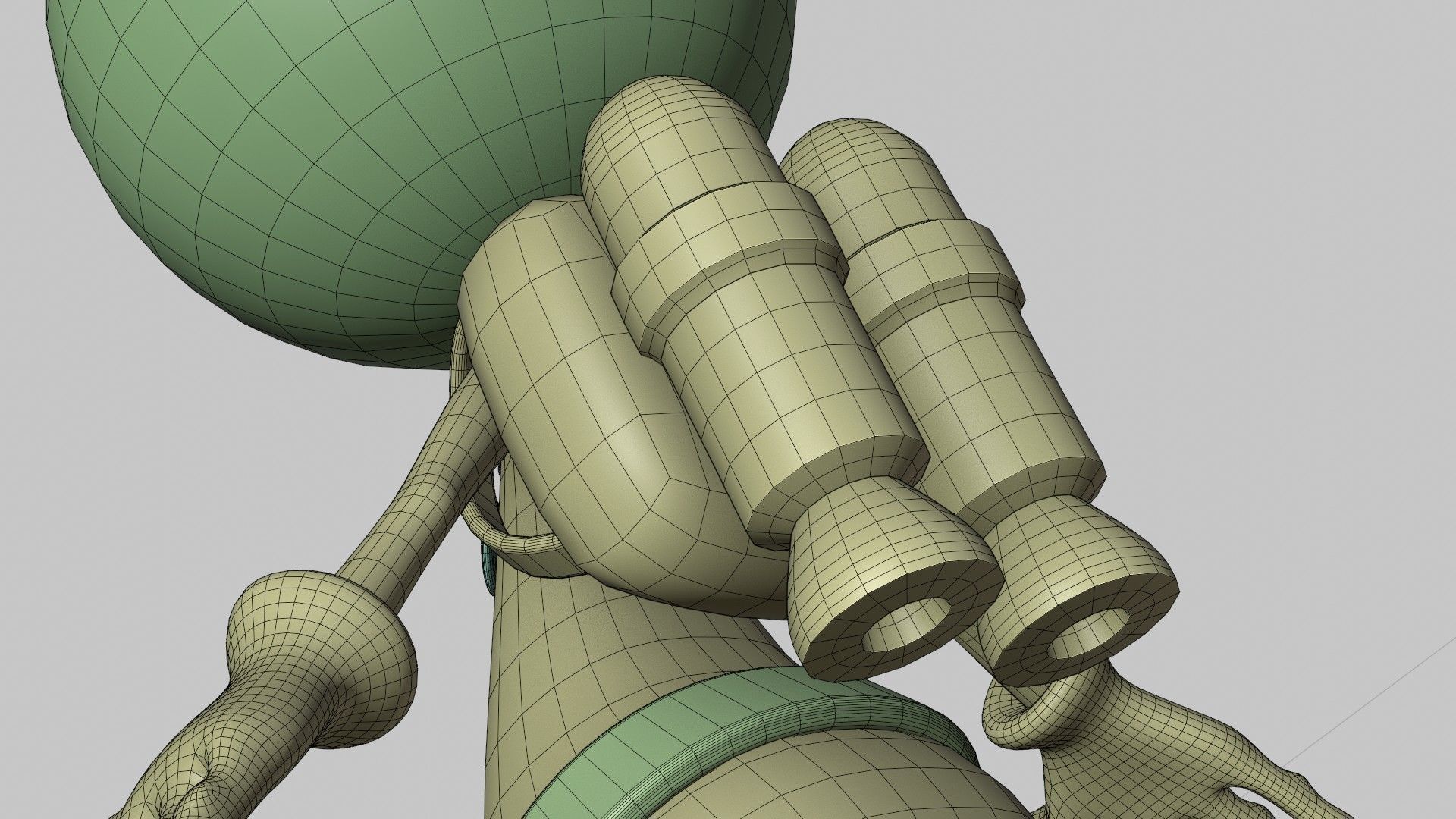 Cartoon Alien Low-poly 3D model_16