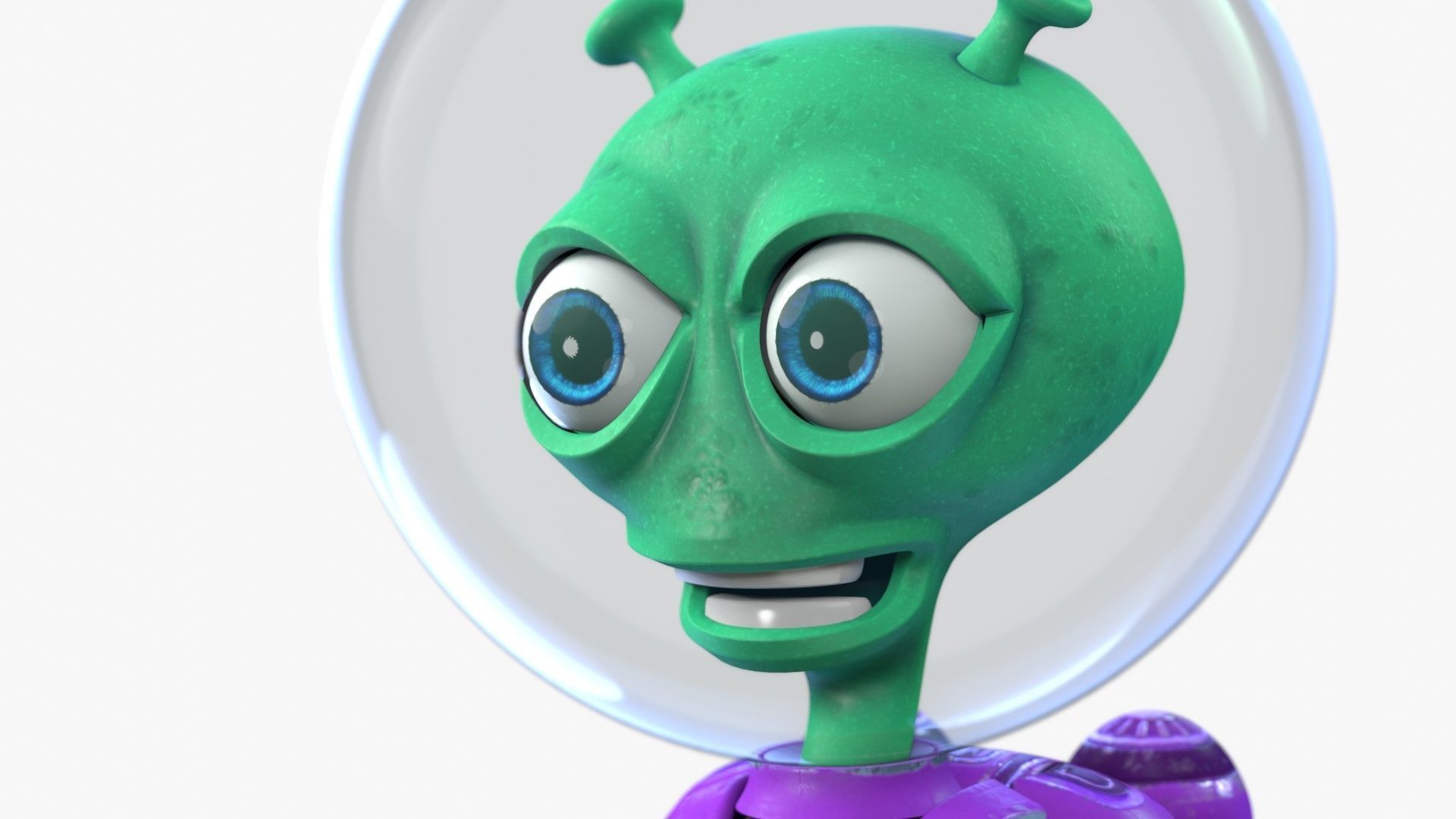 Cartoon Alien Low-poly 3D model_6