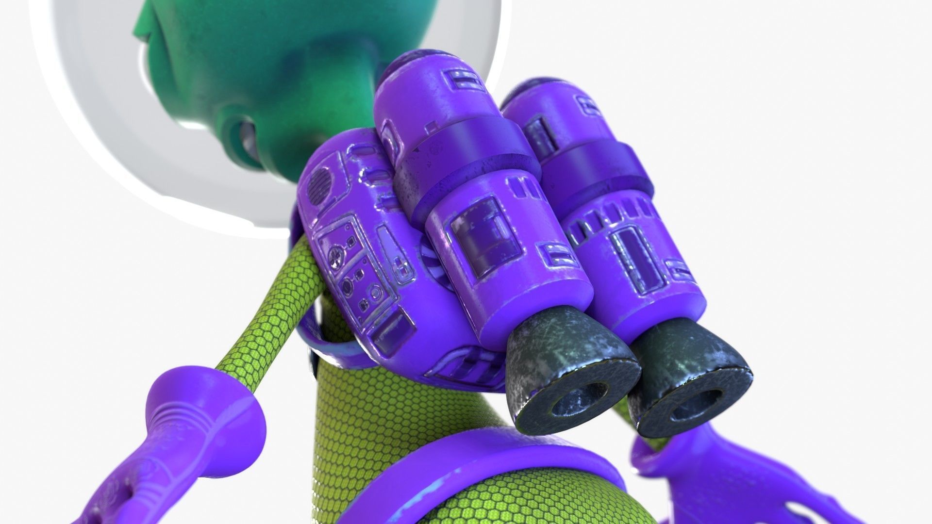 Cartoon Alien Low-poly 3D model_7