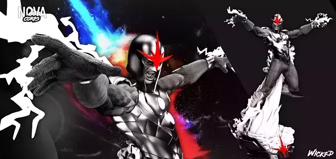 Wicked Marvel Nova Sculpture Tested and ready for 3d printing 3D print model