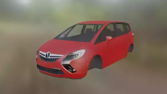 2012 Opel Vauxhall Zafira Tourer  Low-poly 3D model