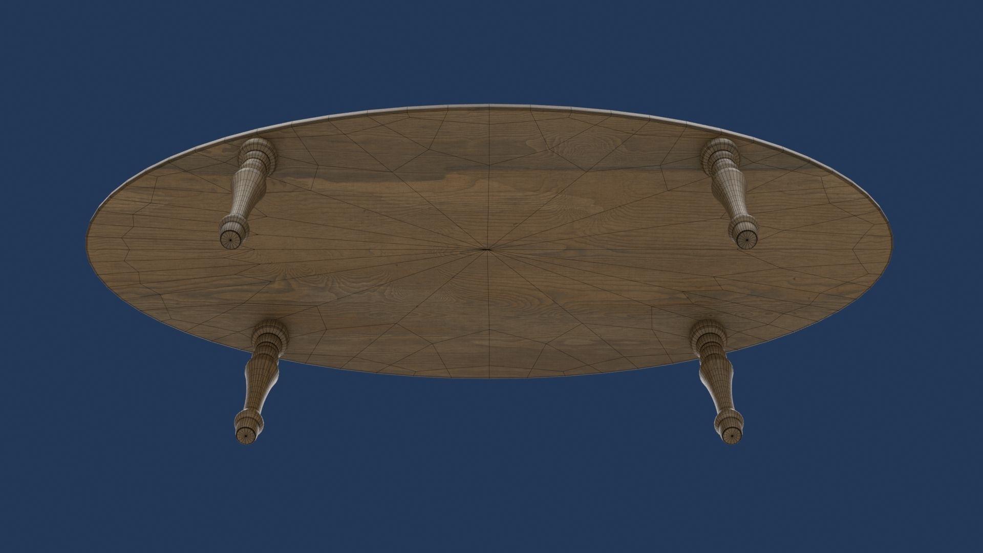 Wood Coffee Table Low-poly 3D model_5