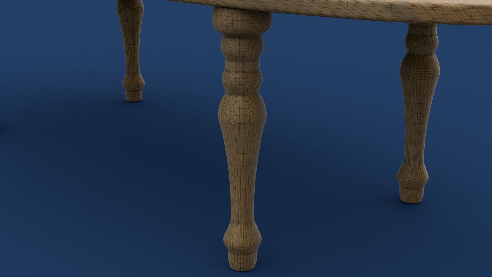 Wood Coffee Table Low-poly 3D model_2