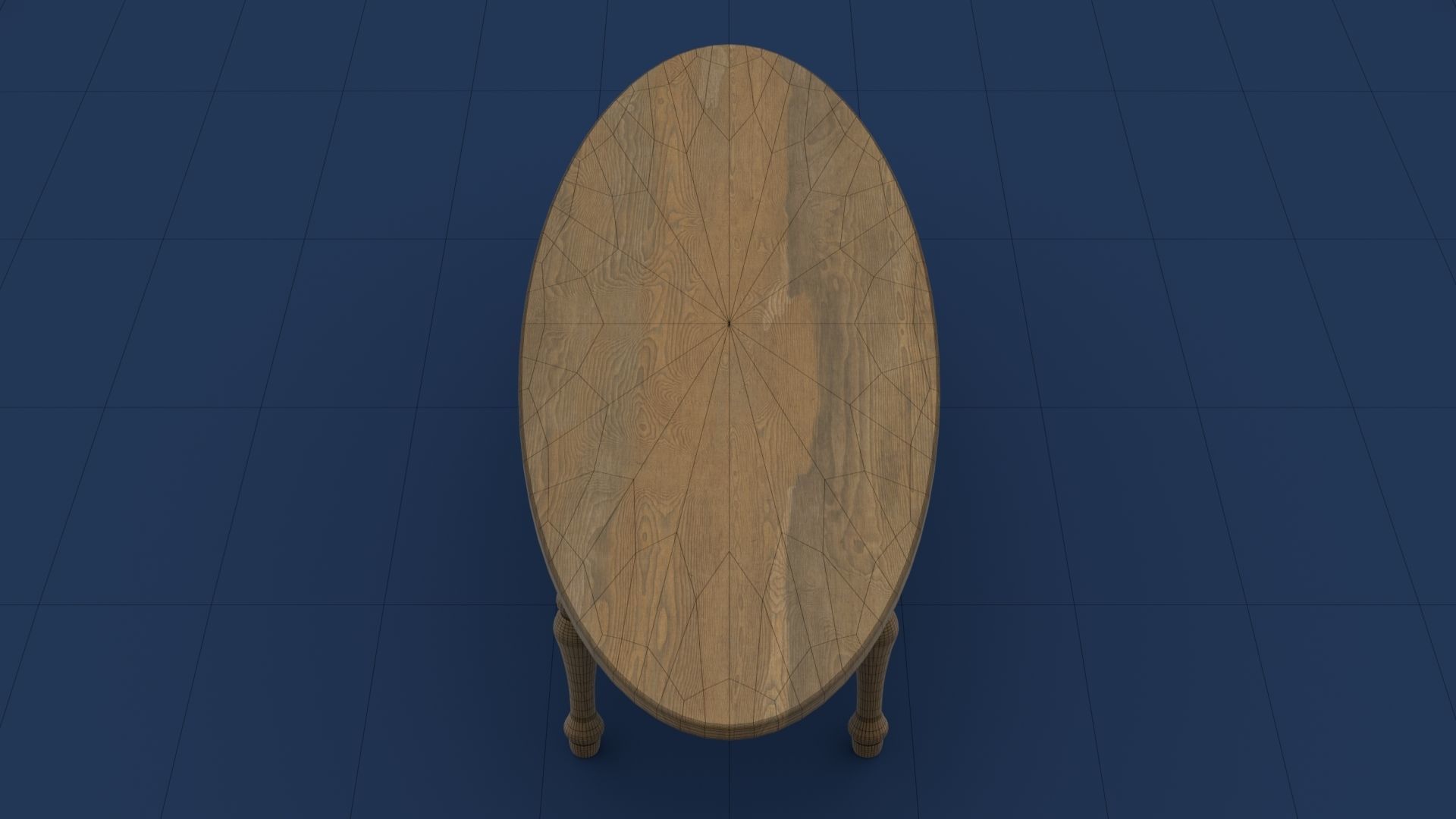 Wood Coffee Table Low-poly 3D model_4