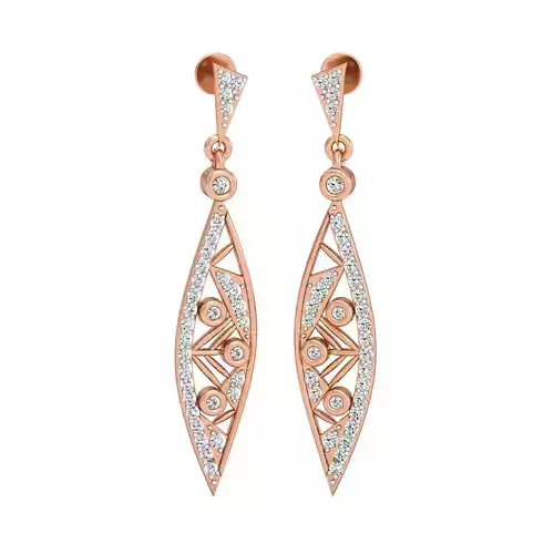 Women long earrings 3dm stl render detail