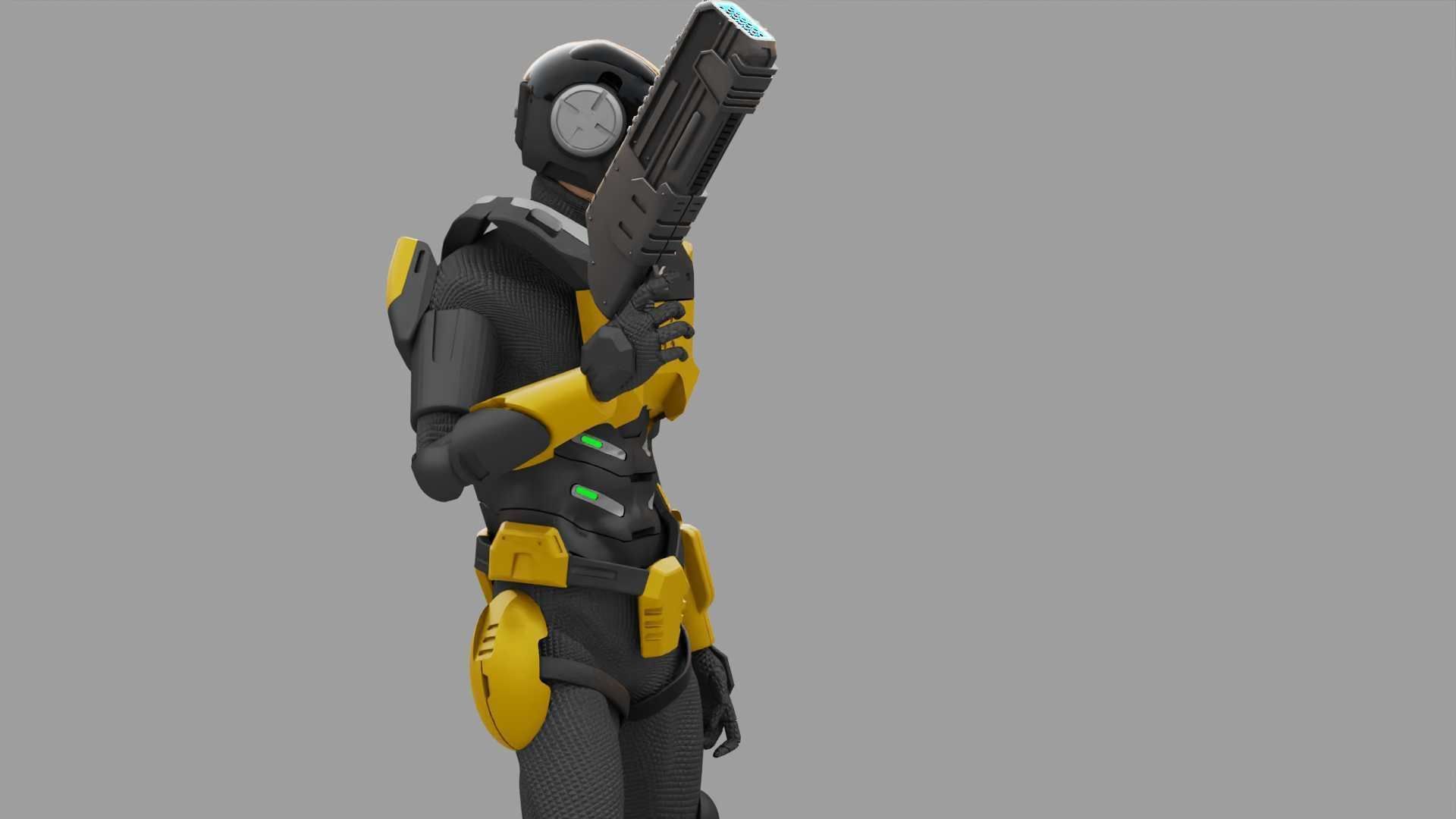 SCI-FI TROOPER RIGGED 3D model_24