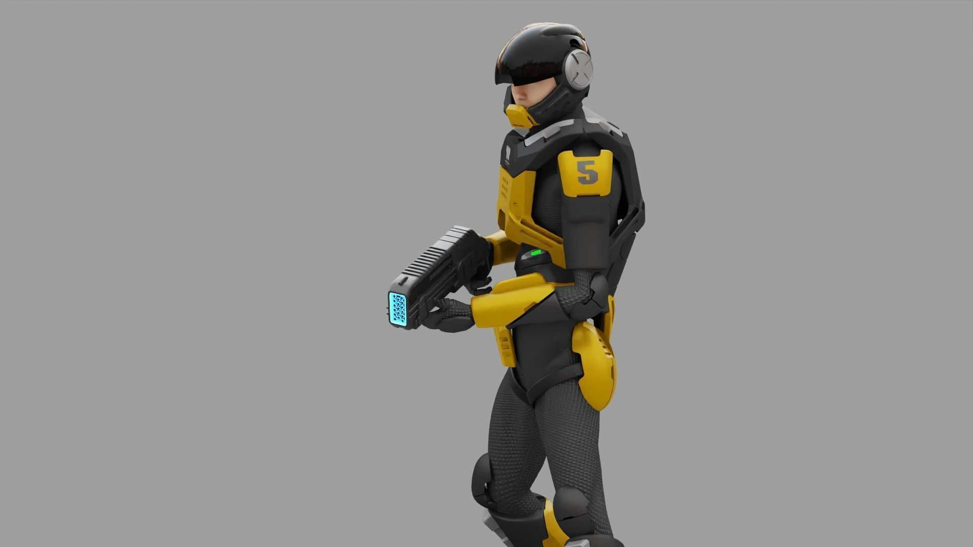 SCI-FI TROOPER RIGGED 3D model_13