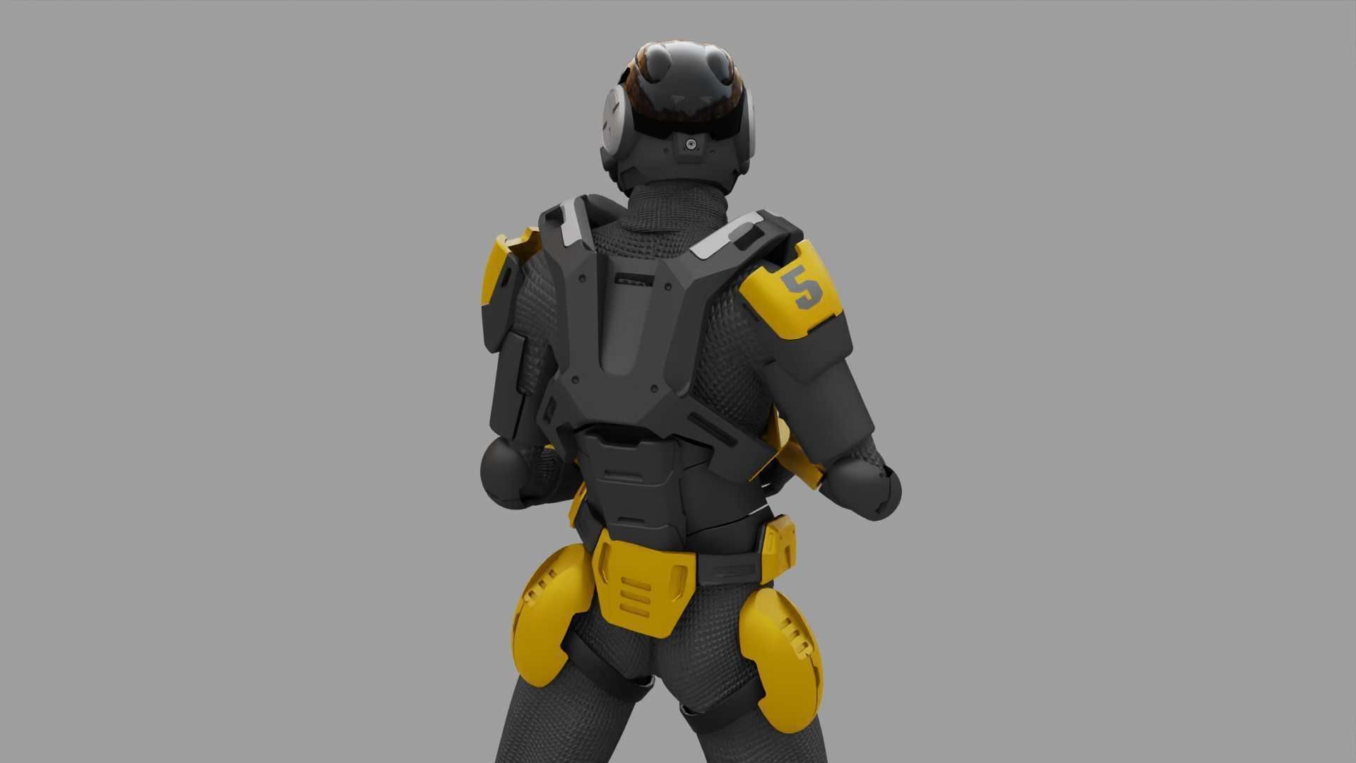 SCI-FI TROOPER RIGGED 3D model_9