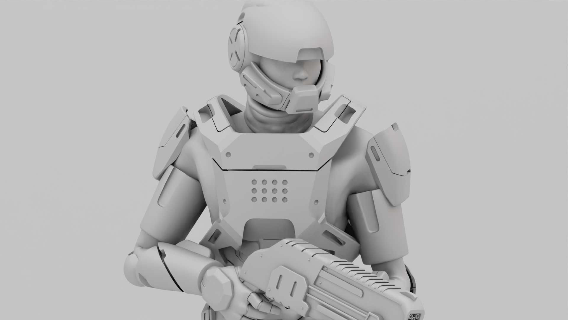 SCI-FI TROOPER RIGGED 3D model_32