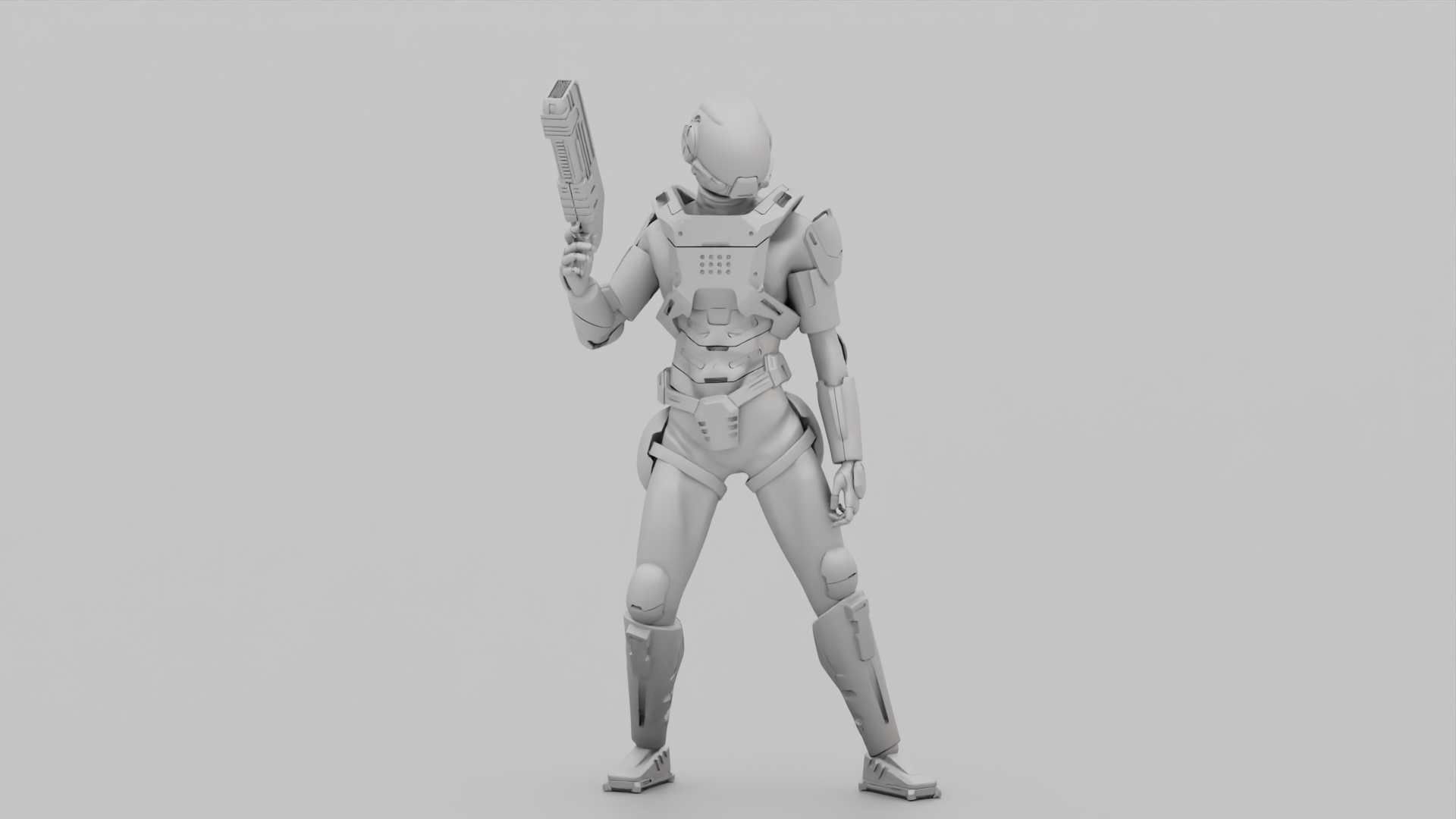 SCI-FI TROOPER RIGGED 3D model_30
