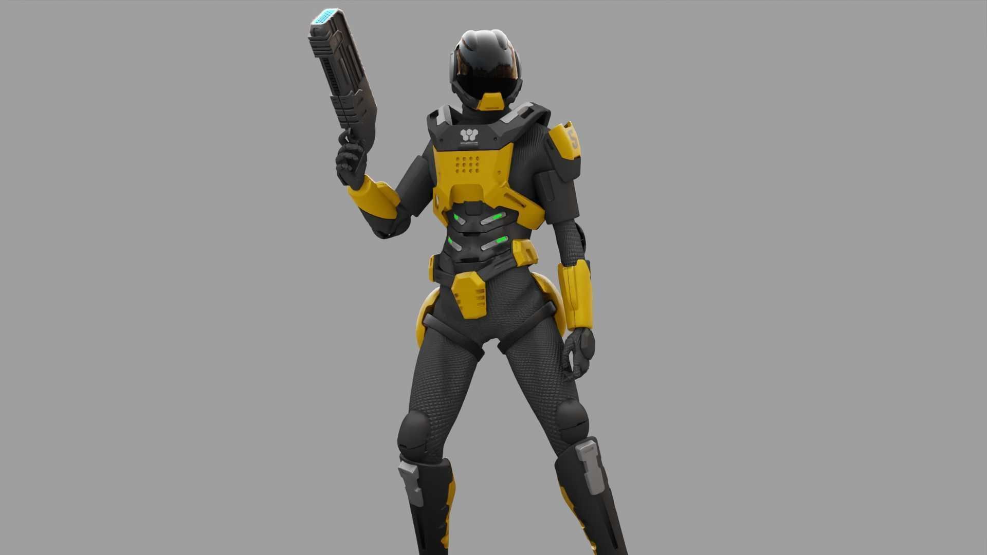 SCI-FI TROOPER RIGGED 3D model_18