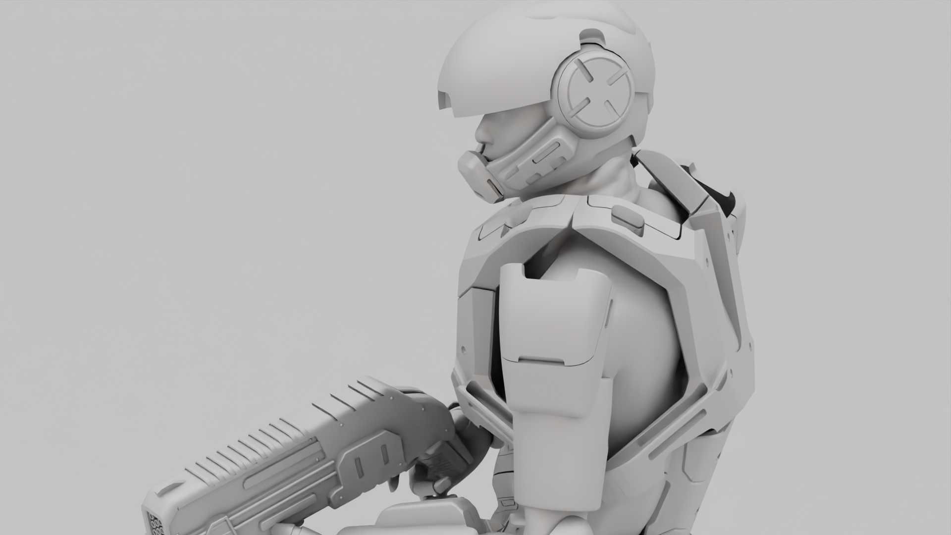 SCI-FI TROOPER RIGGED 3D model_34