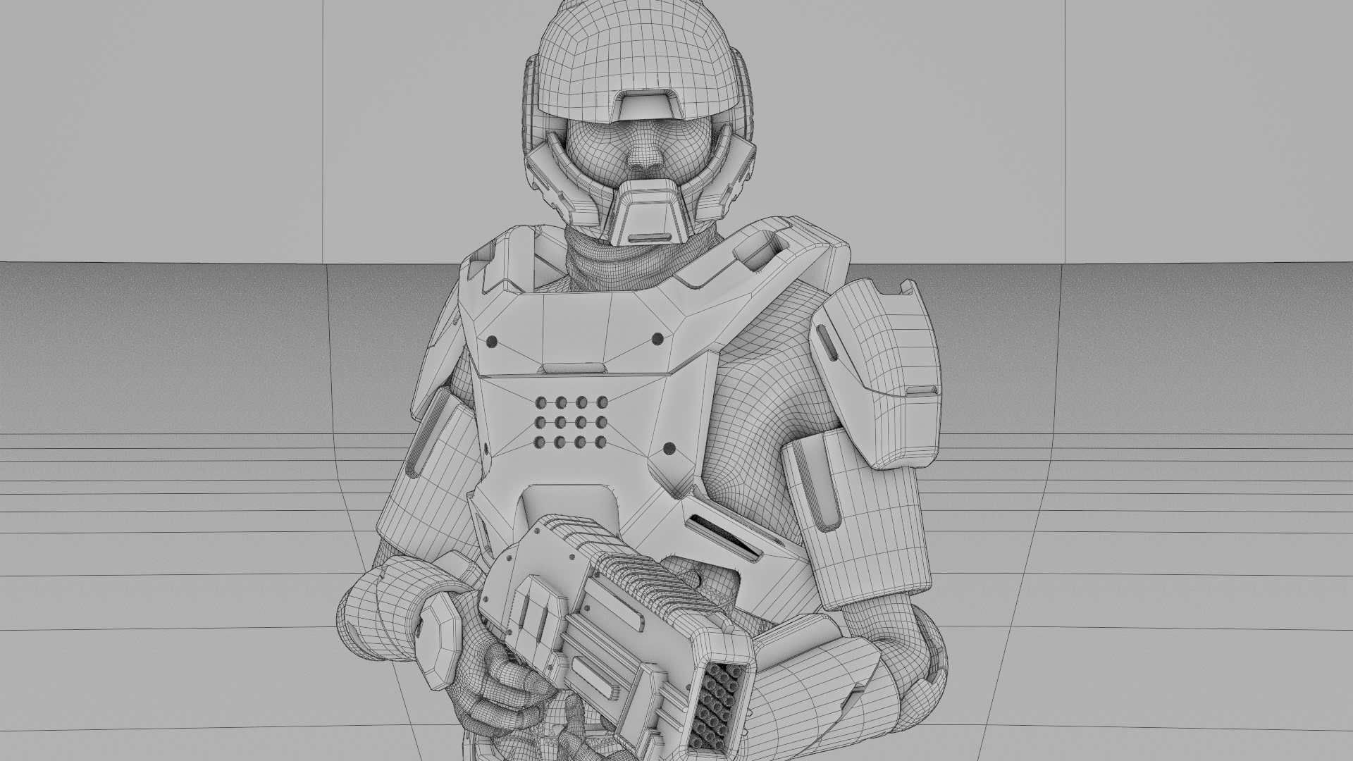 SCI-FI TROOPER RIGGED 3D model_37