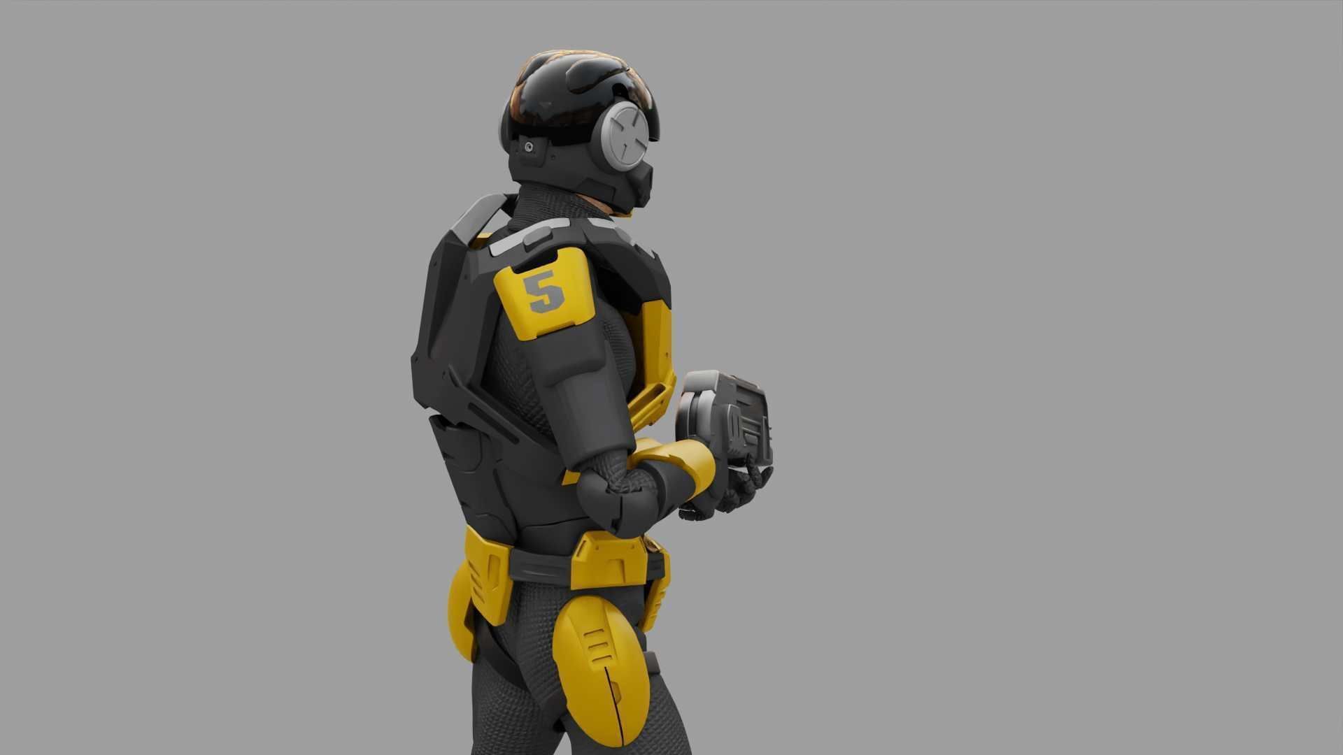 SCI-FI TROOPER RIGGED 3D model_7