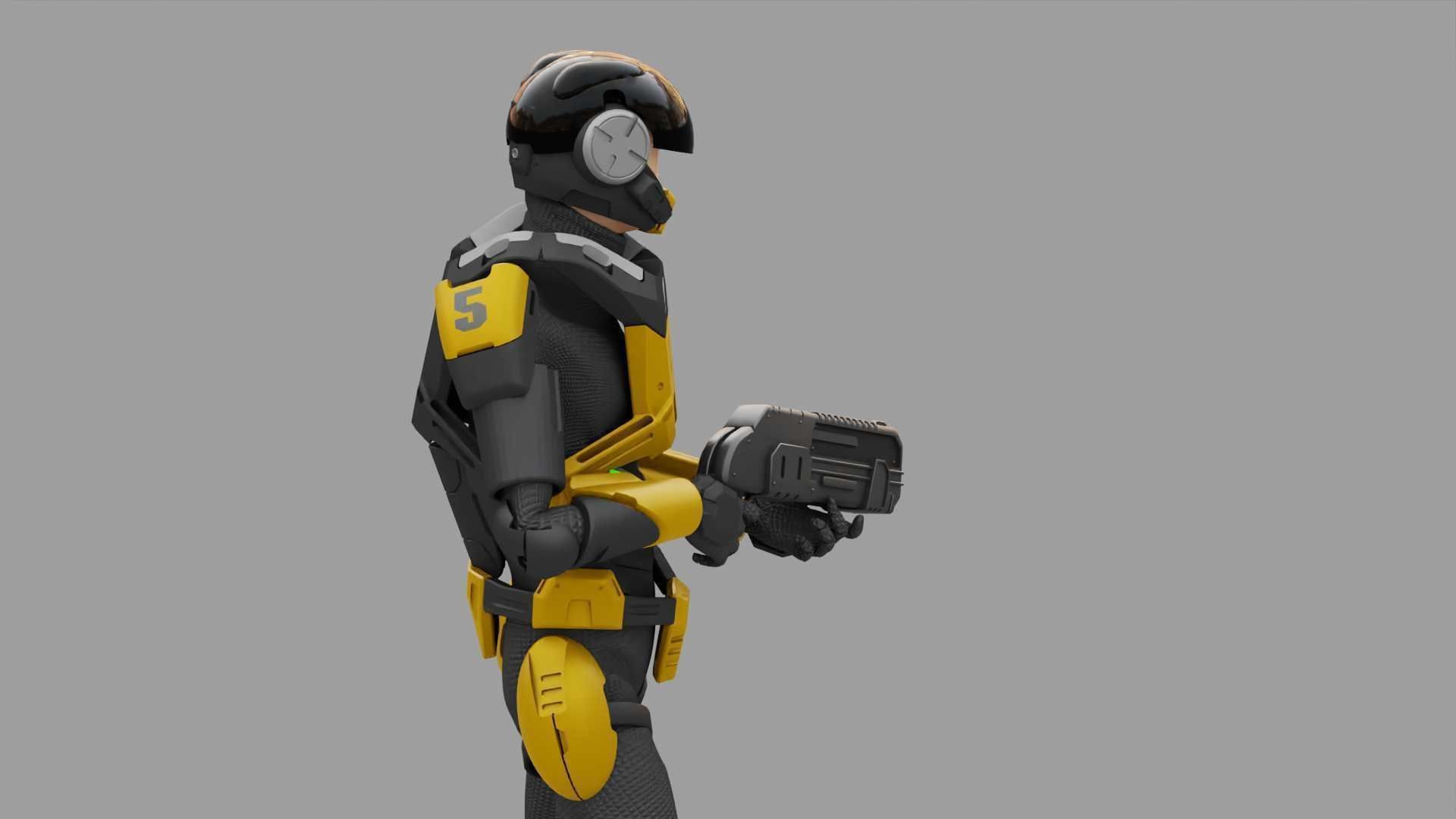 SCI-FI TROOPER RIGGED 3D model_6
