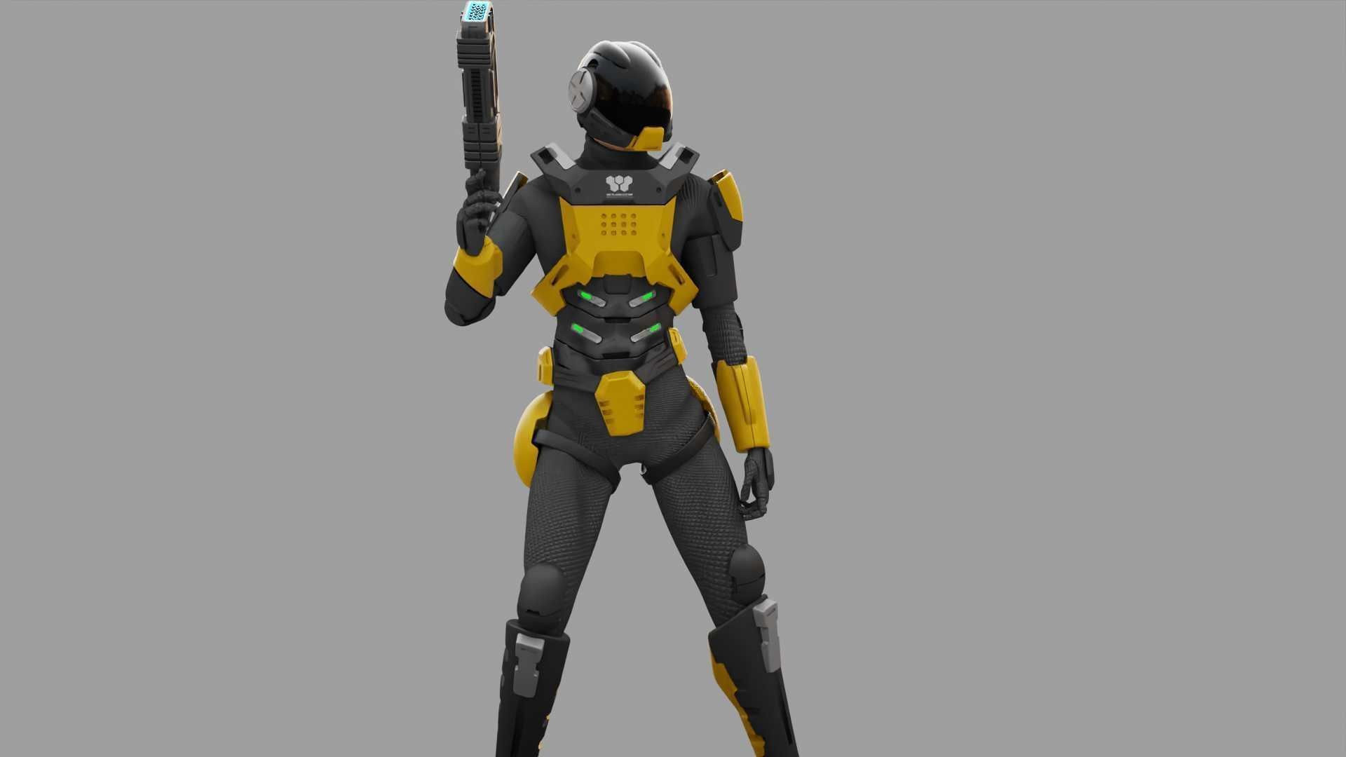 SCI-FI TROOPER RIGGED 3D model_17