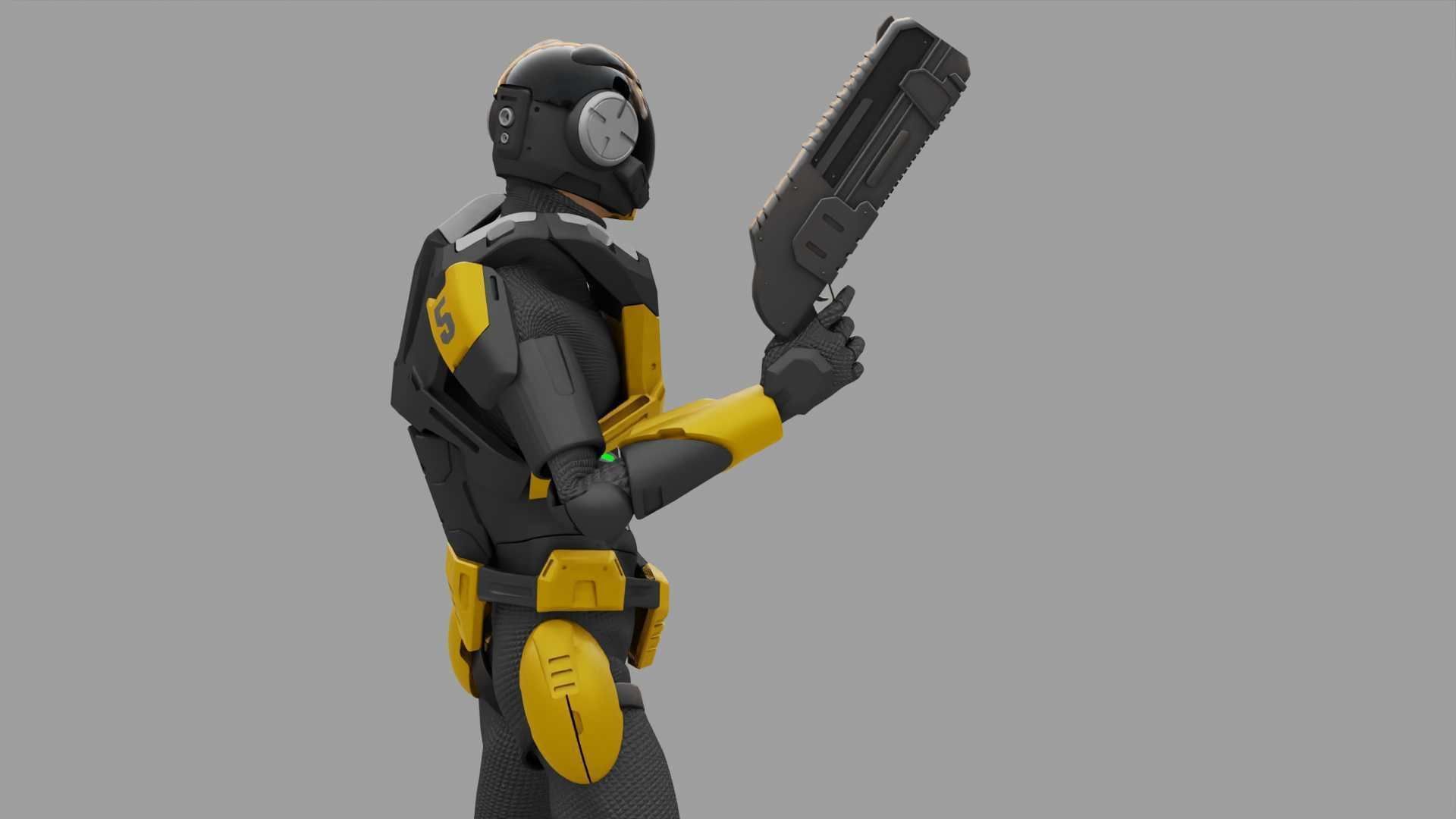SCI-FI TROOPER RIGGED 3D model_23