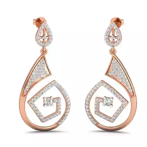 Women long earrings 3dm stl render detail