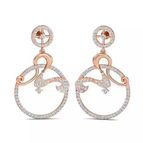 Women long earrings 3dm stl render detail