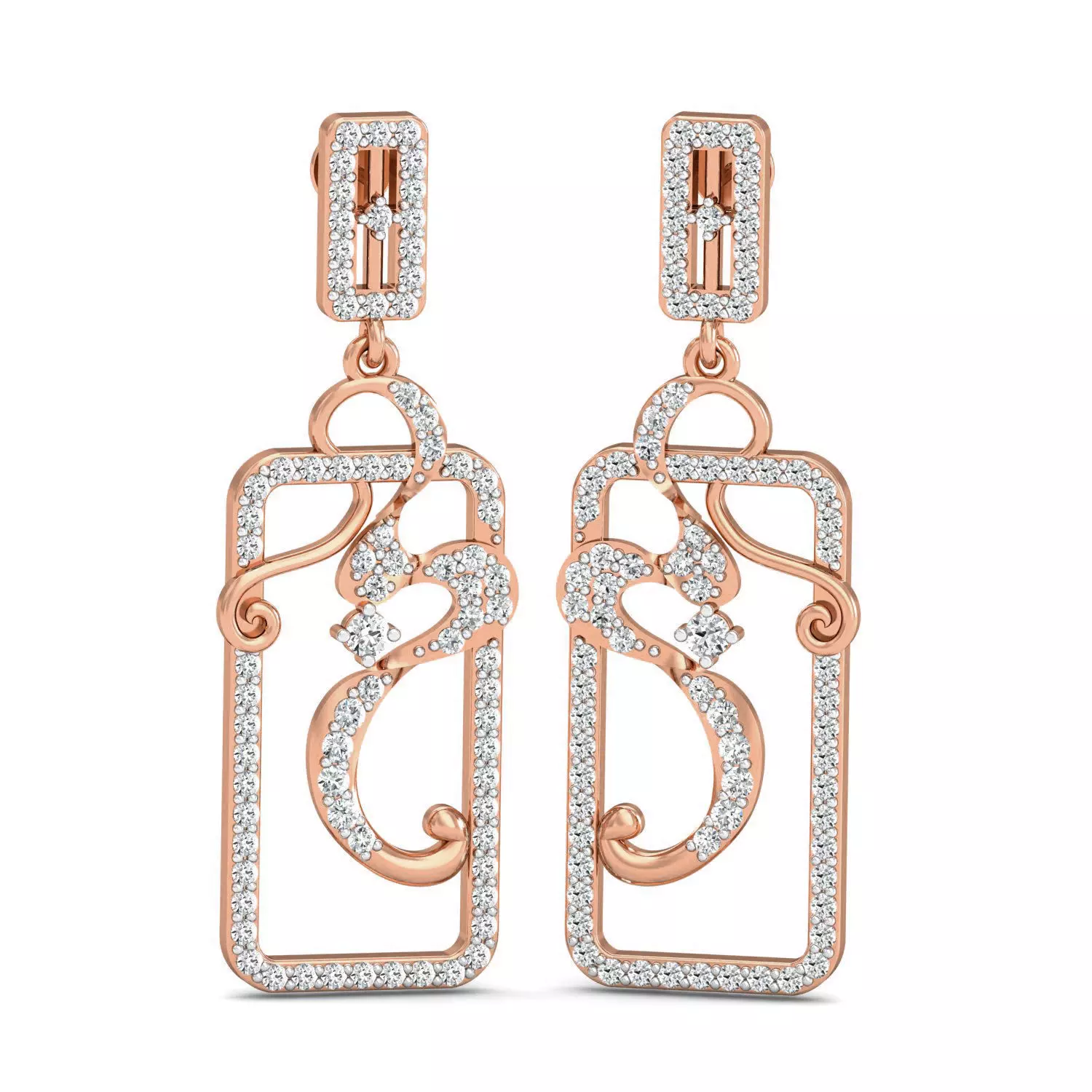 Women long earrings 3dm stl render detail 3D print model