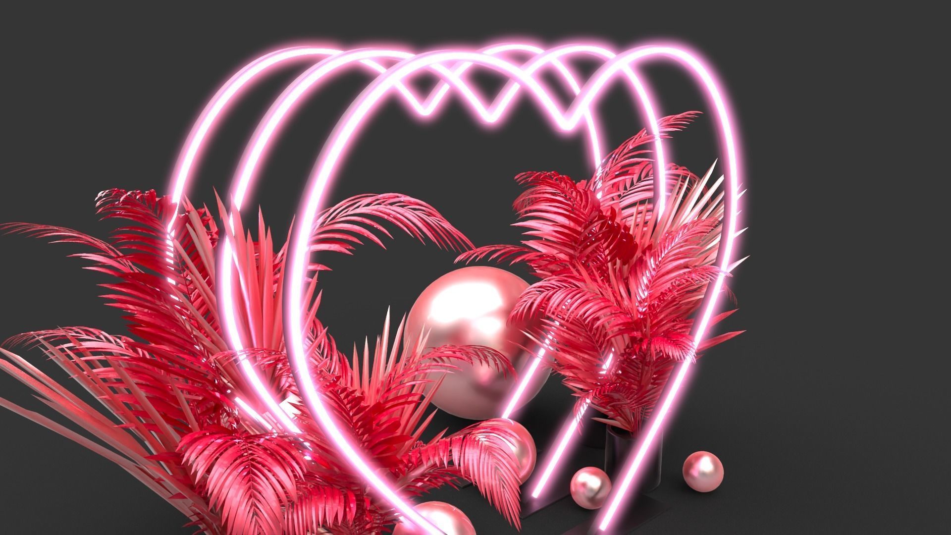Neon Hearts - Photo Opportunity 3D model_1