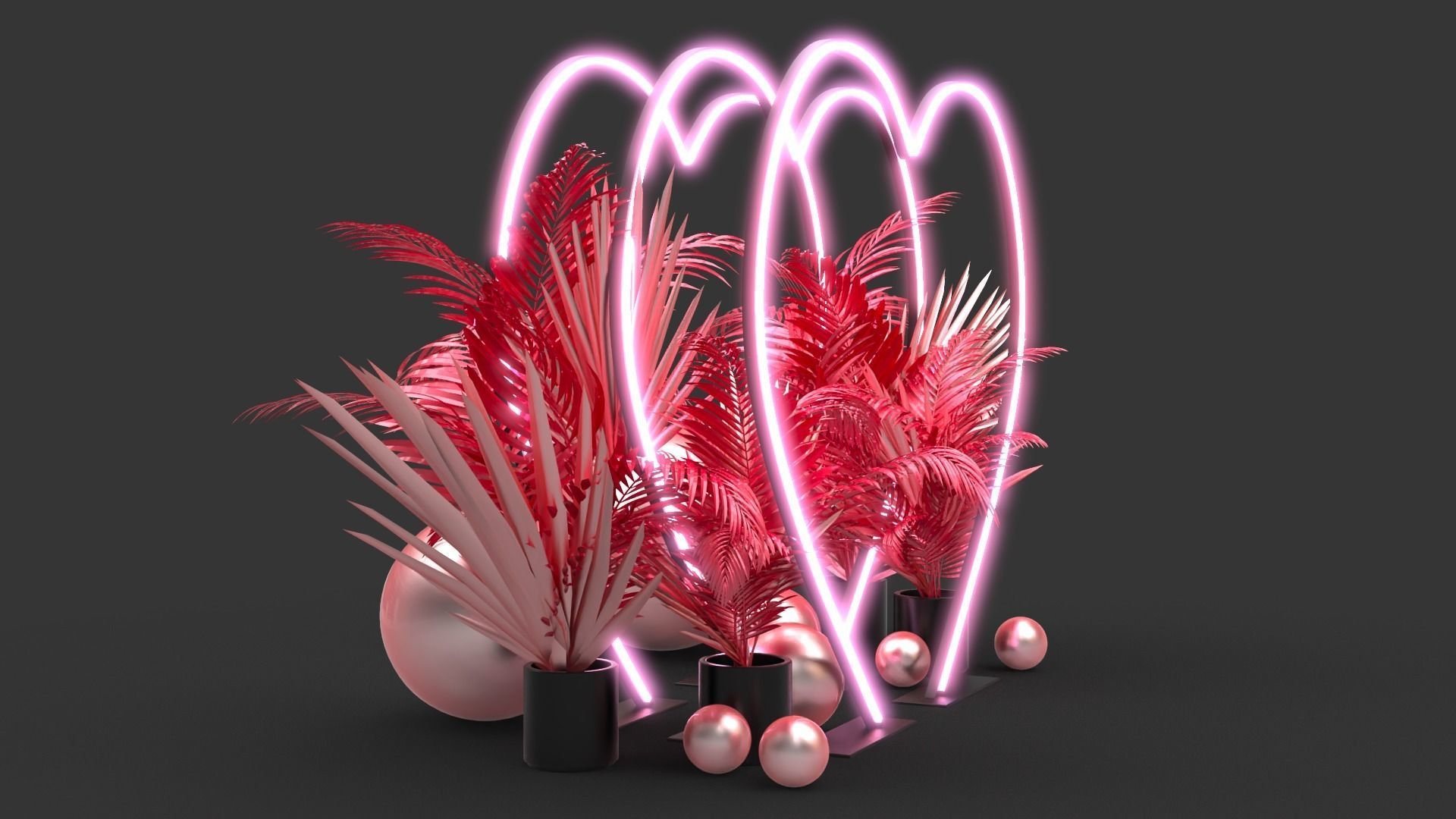 Neon Hearts - Photo Opportunity 3D model_5