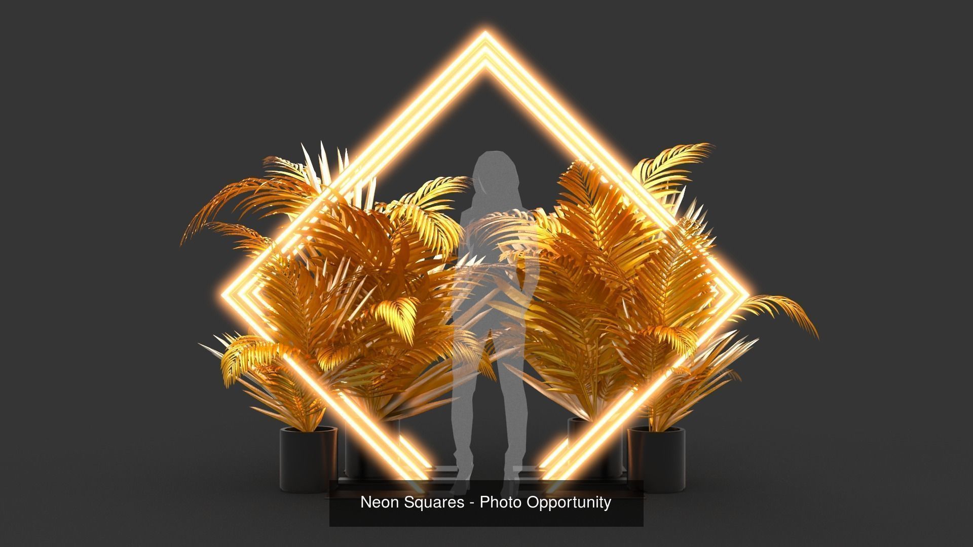 Neon Mini Tunnels - Photo Opportunities - 3 Pack 3D Model Collection_2