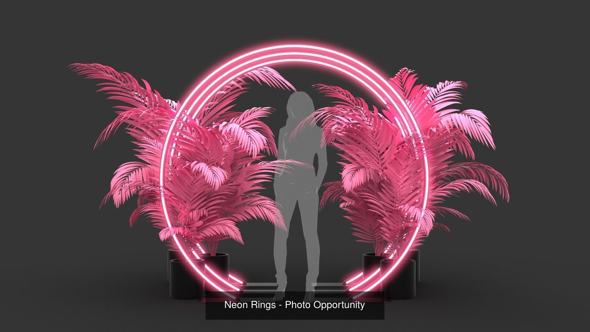 Neon Mini Tunnels - Photo Opportunities - 3 Pack 3D Model Collection_1